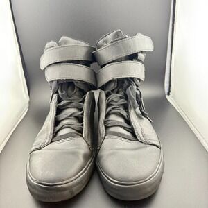 Supra TK Society Mens US 11 Skateboard Shoes Black Leather Athletic Sneakers